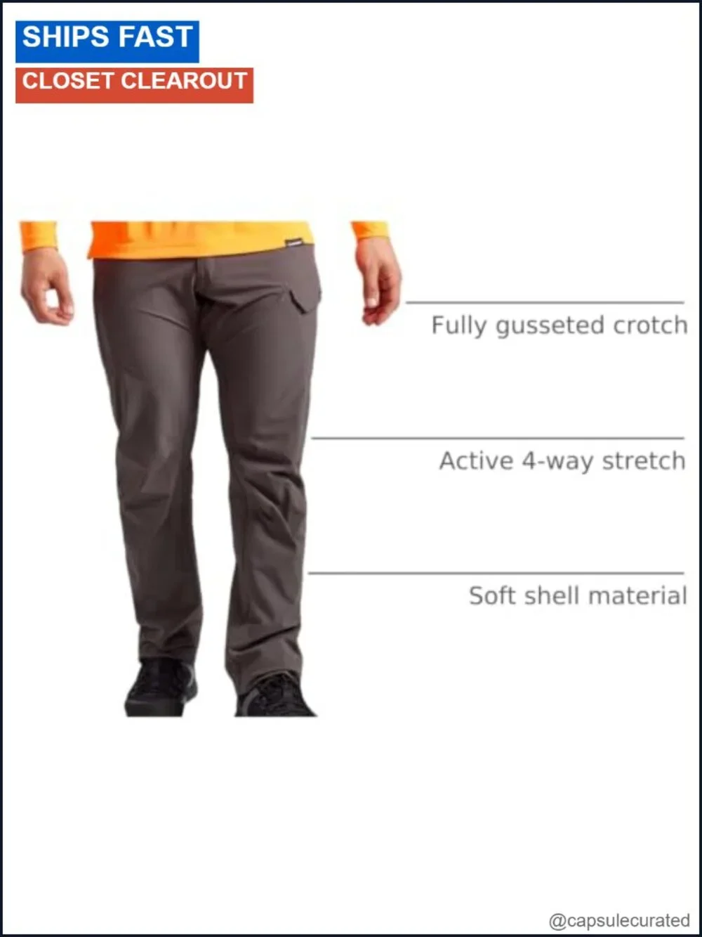 Lightweight Stretch Work Pants 85% Nylon 15% Spandex 8 Utility Pockets Relaxed